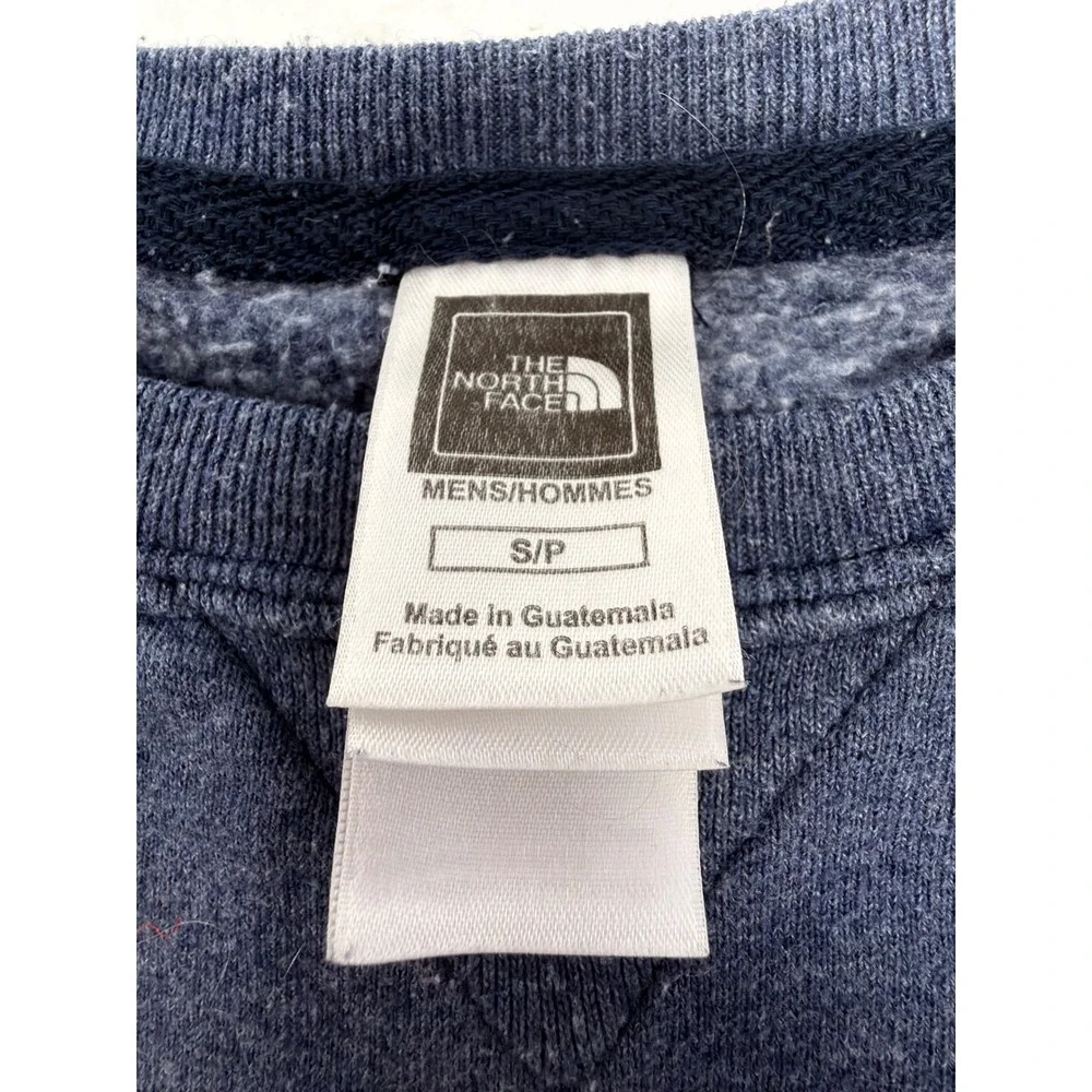 The North Face Men's Blue‎ Crewneck Sweatshirt Size Small - Orange Logo Pullover